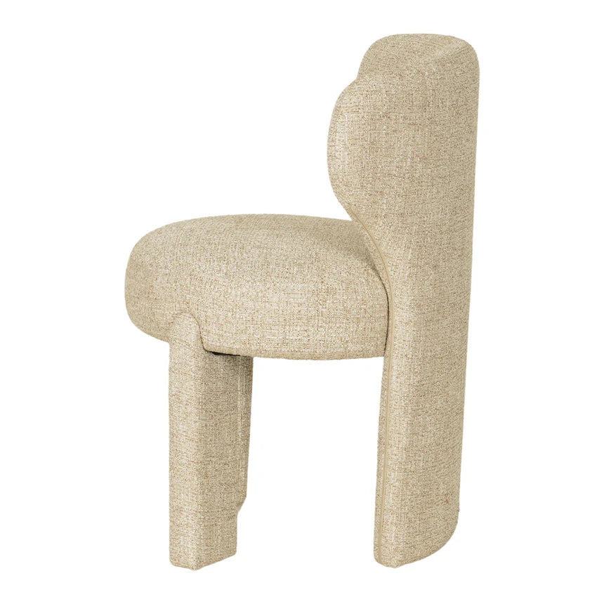 Modern Rowan Fabric Lounge Armless Chair - Pale Beige