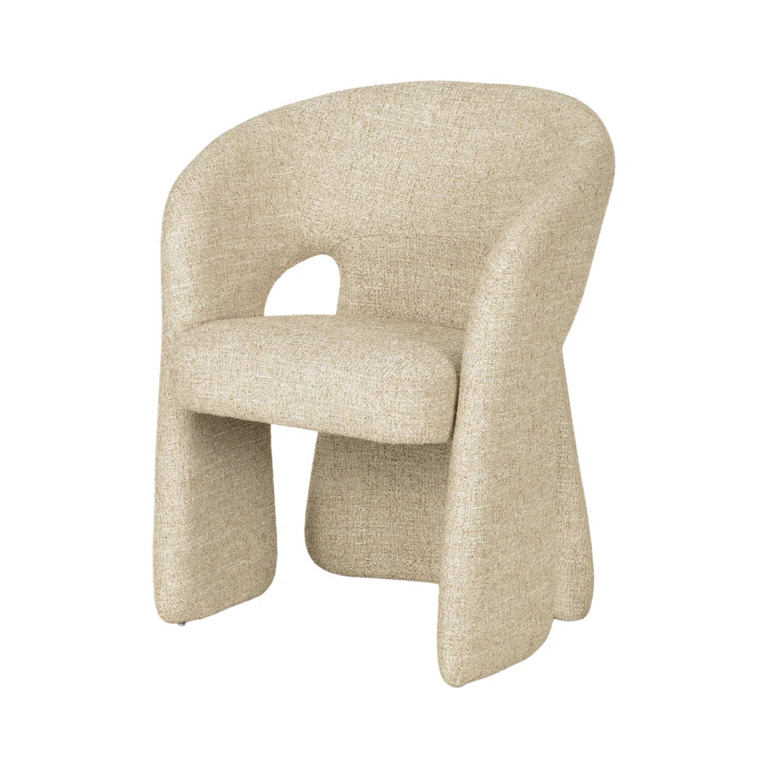 Modern Rowan Fabric Lounge Chair - Pale Beige