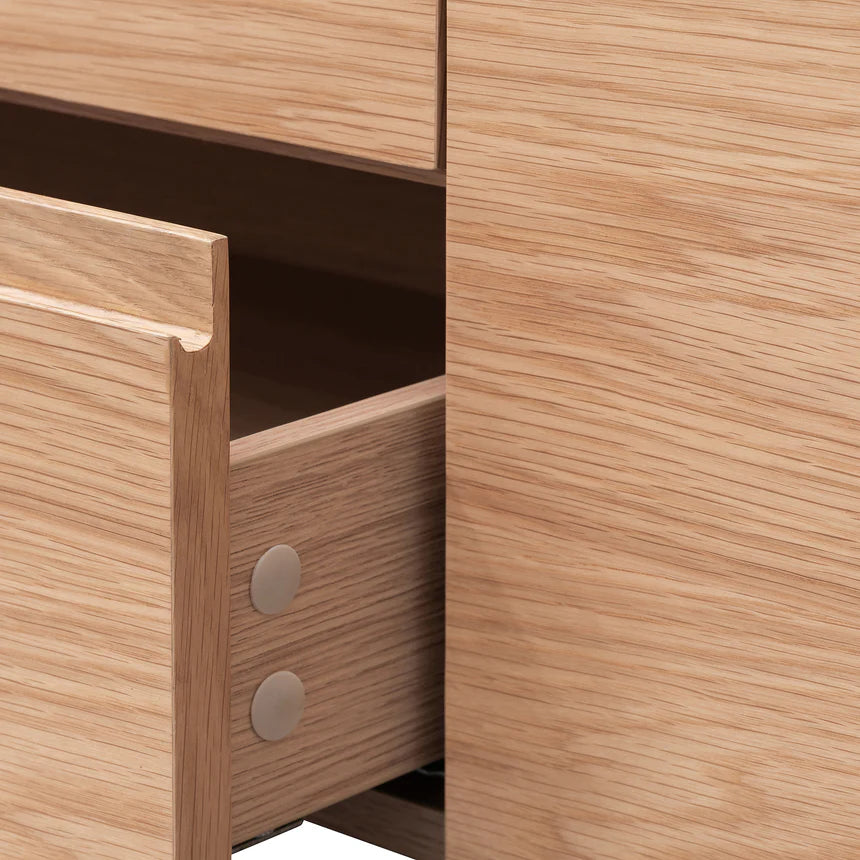 Modern Simplicity TV Unit with Middle Drawer 200cms - Natural Oak