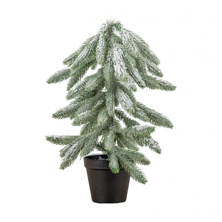 Modern Artificial Snowy Spruce in Stylish Pot (Available in 2 Sizes)