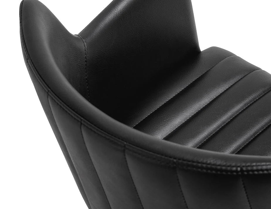 Modern Vintage Black Leather Seat Office Chair