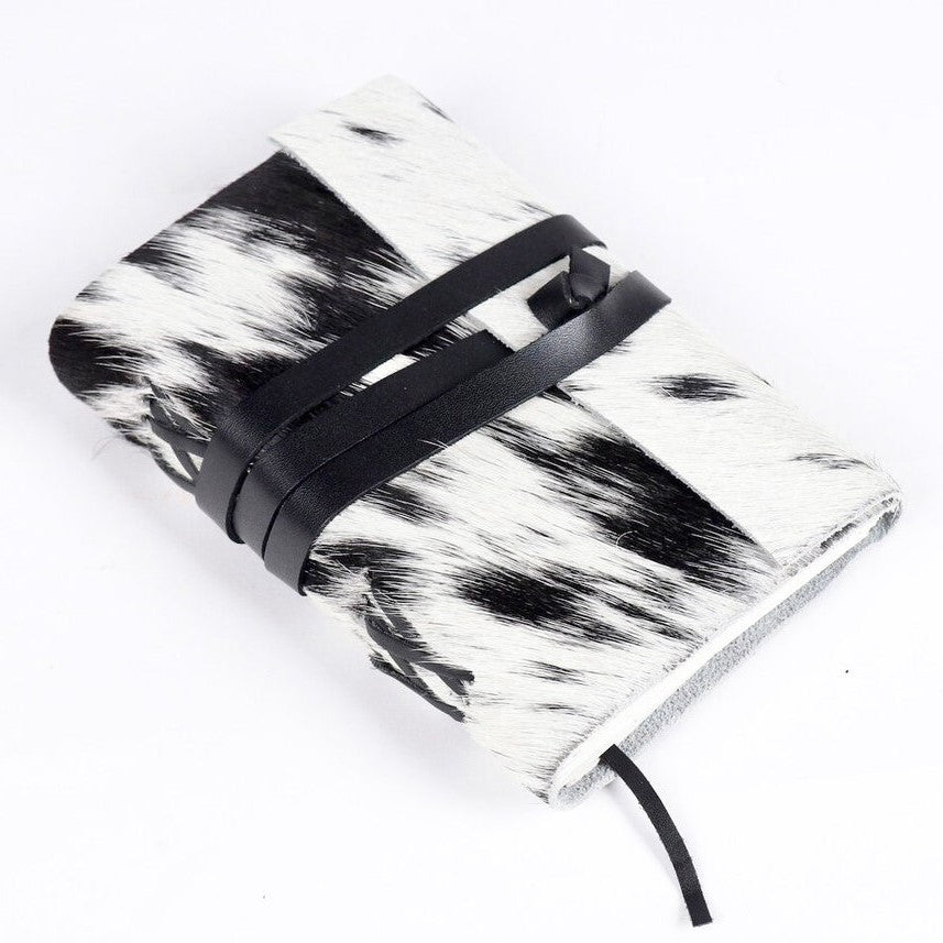 Modern Vintage Leather Journal with Belt Lock - Black