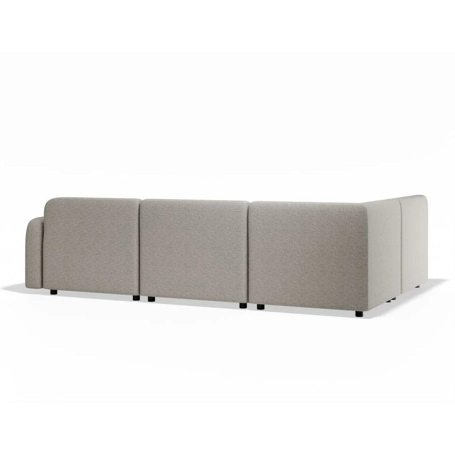 Modern Atticus Modular Left Chaise Return Sofa - Oyster Grey Fabric