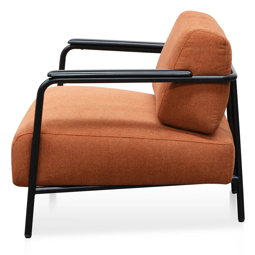 Modern and Vibrant Fabric Armchair - Burnt Orange