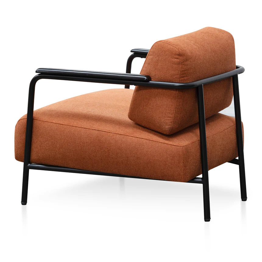 Modern and Vibrant Fabric Armchair - Burnt Orange
