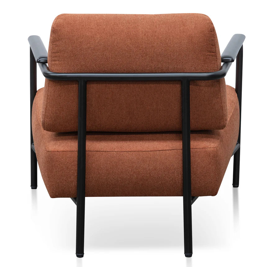 Modern and Vibrant Fabric Armchair - Burnt Orange