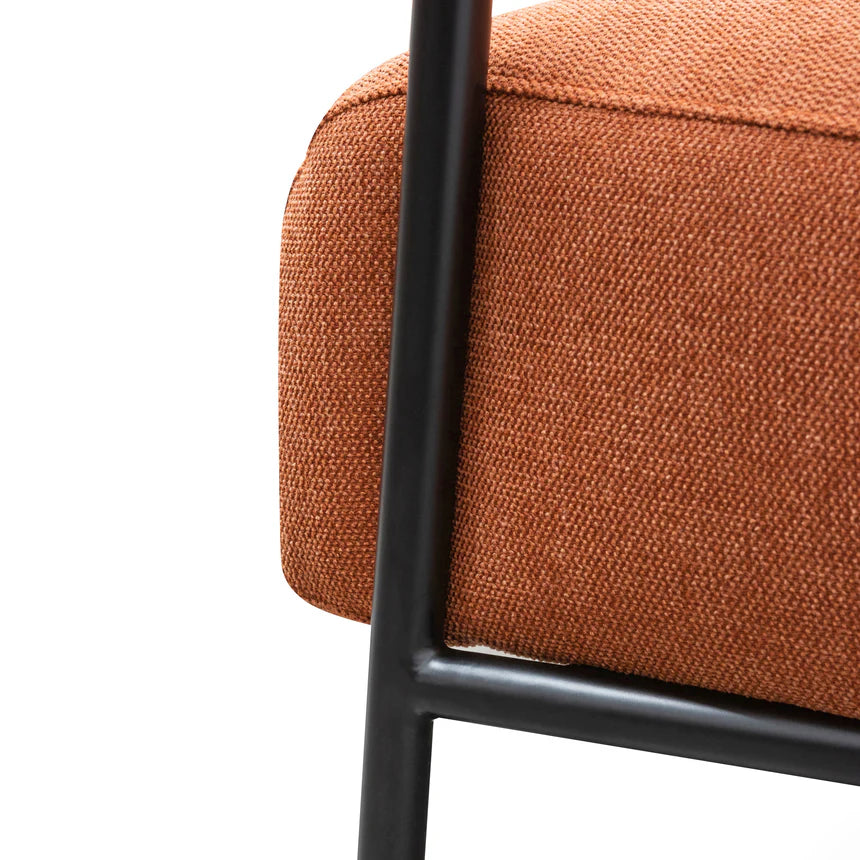 Modern and Vibrant Fabric Armchair - Burnt Orange