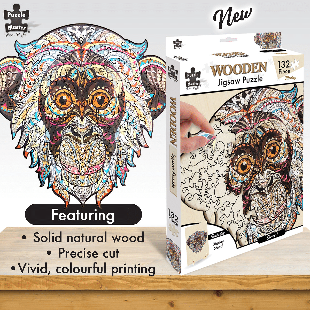 Monkey 132 Piece Wooden Puzzle