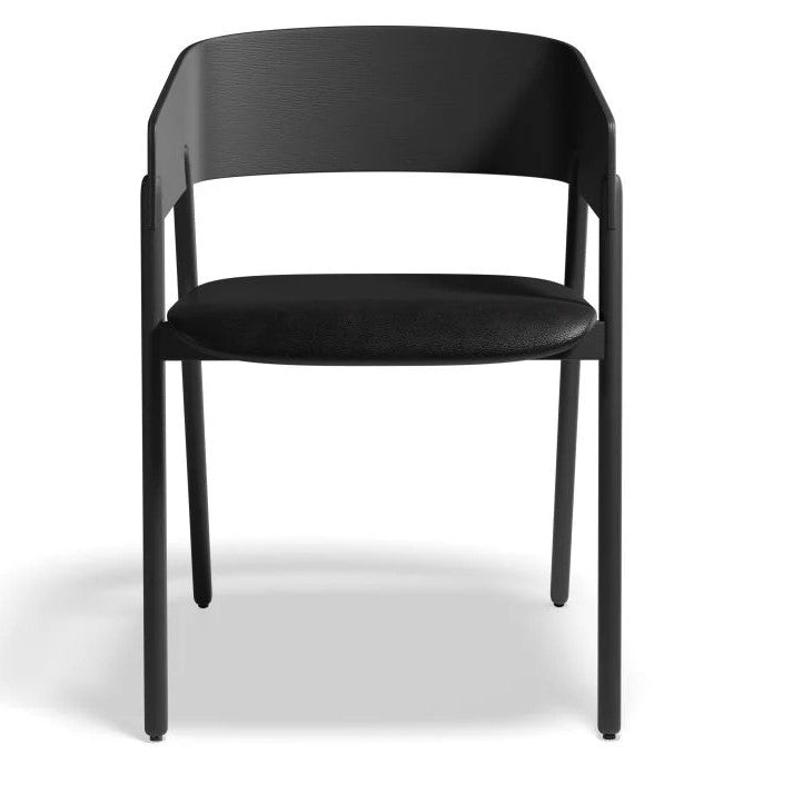 Monochrome Comfort Black Pad Black Frame Armchair