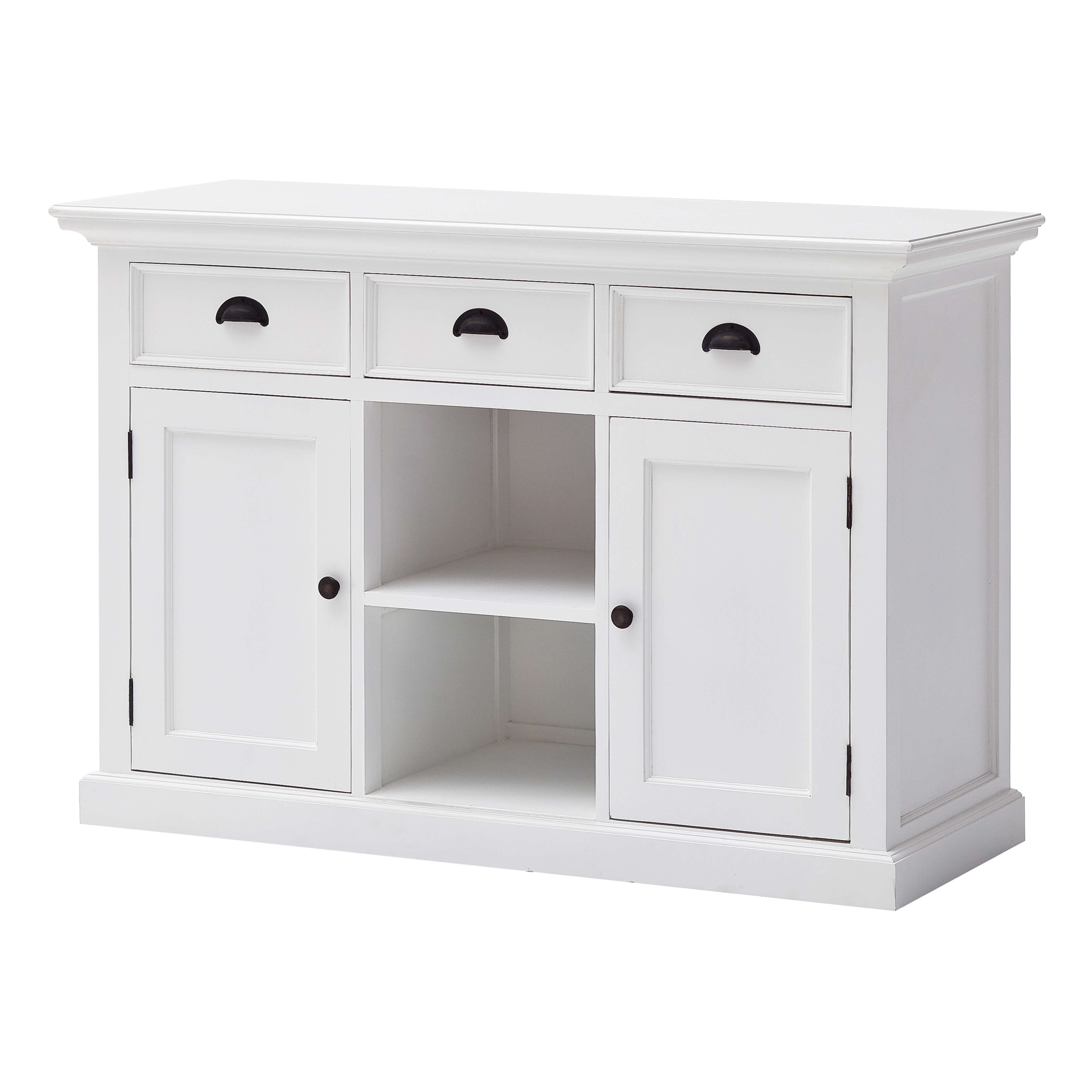 Classic Farmhouse Buffet 3 Drawers, 2 Doors & 2 Baskets