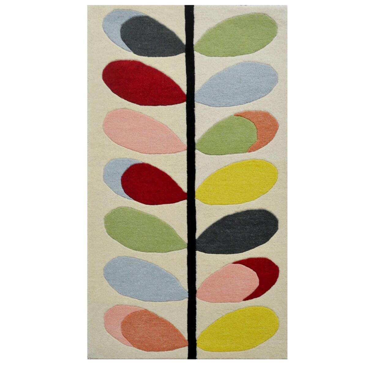 Multicolor Leaves Handmade Wool & Viscose Rug