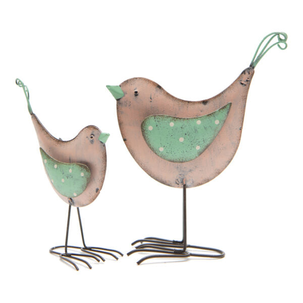 Mum & Baby Blush Birds Set of 2 Outdoor Decor