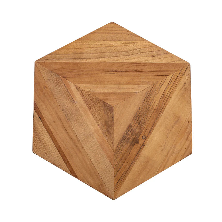 Natural Finish Elm Wood Side Table