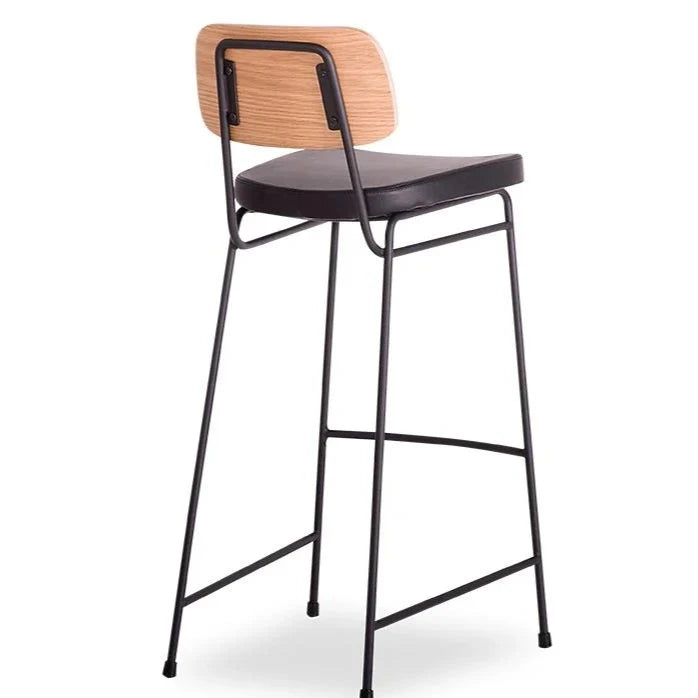 Natural Modern Black Padded Seat Frame Stool (Available in 2 Sizes)