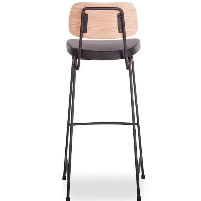 Natural Modern Black Padded Seat Frame Stool (Available in 2 Sizes)