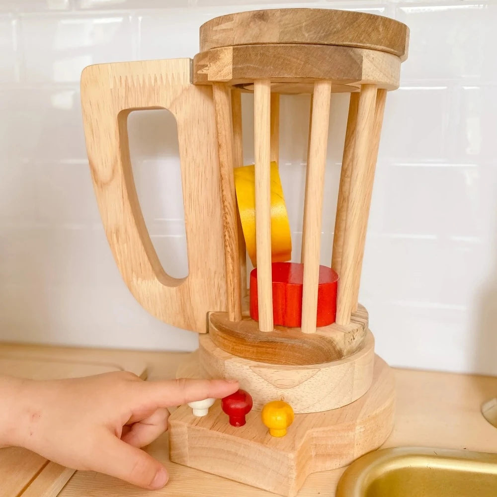 Natural Wood Finish Wooden Blender