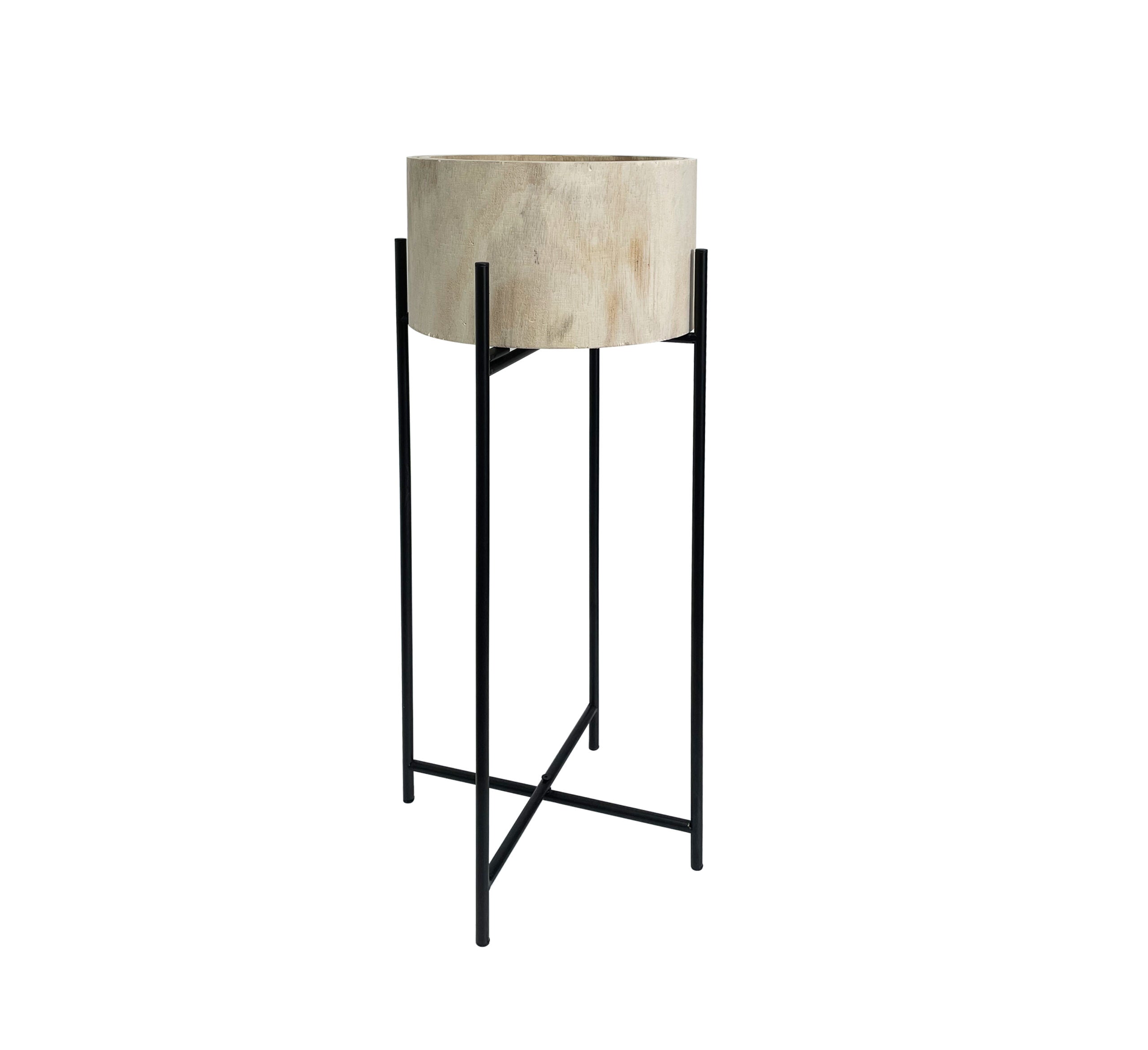 Natural Wood Potplanter on Cross-Legged Stand 66cms