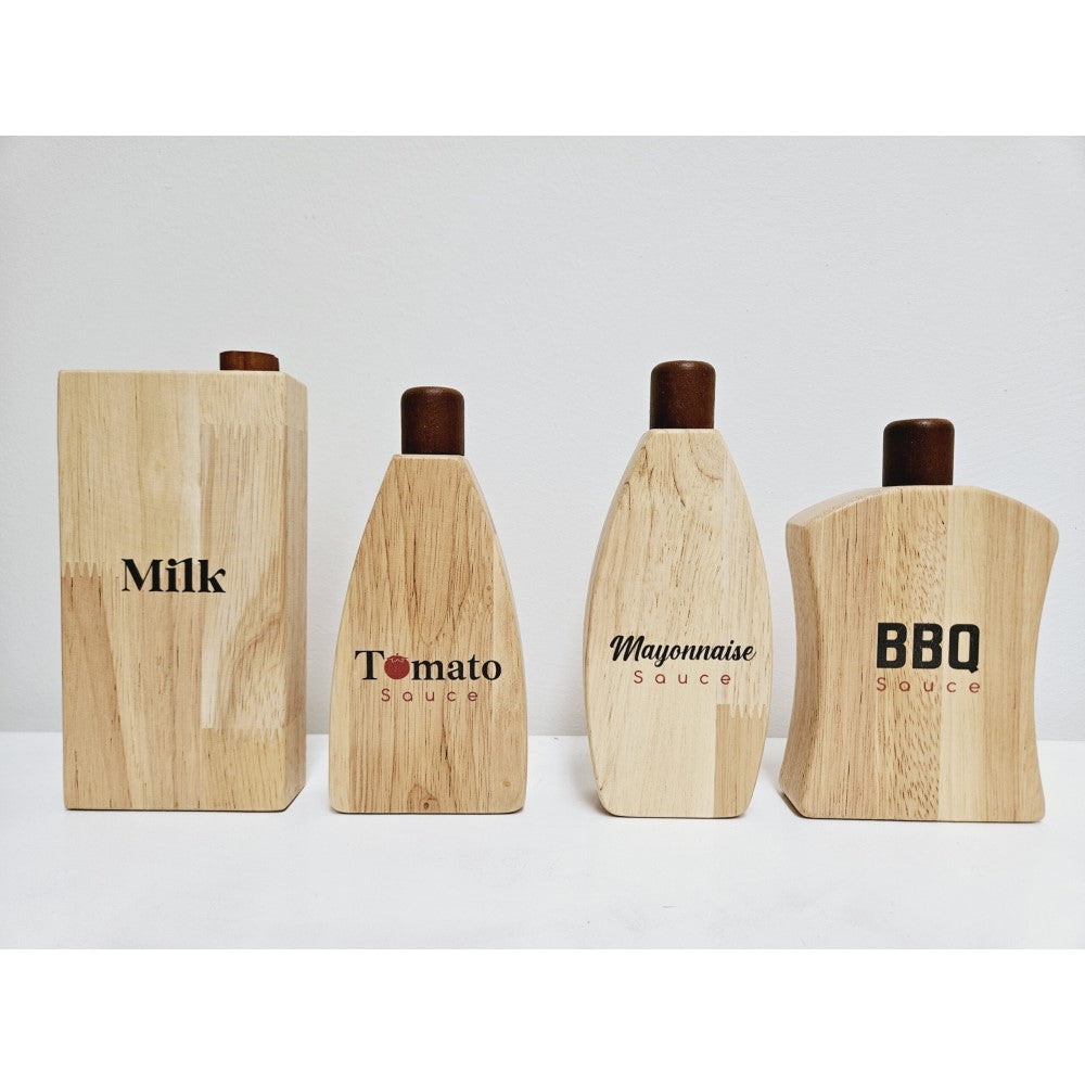 Natural Wood Sauce and Milk Set