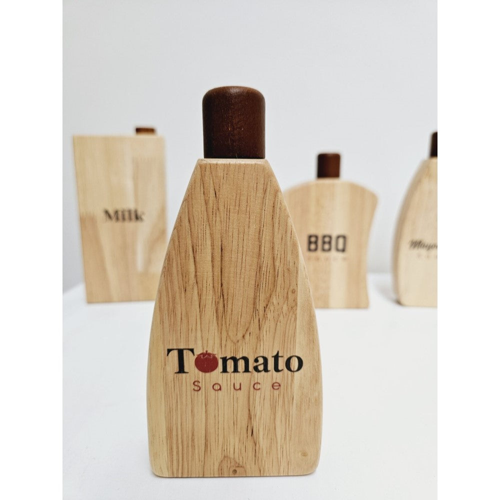 Natural Wood Sauce and Milk Set