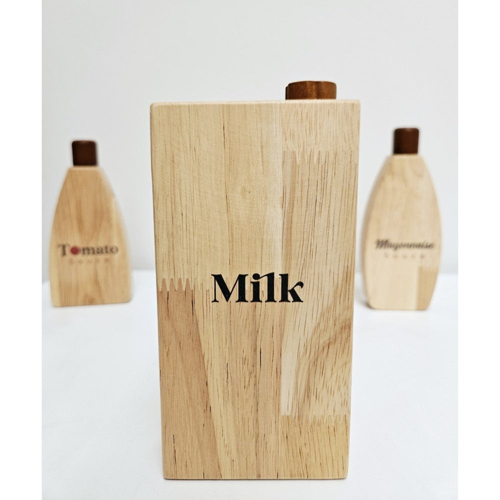 Natural Wood Sauce and Milk Set