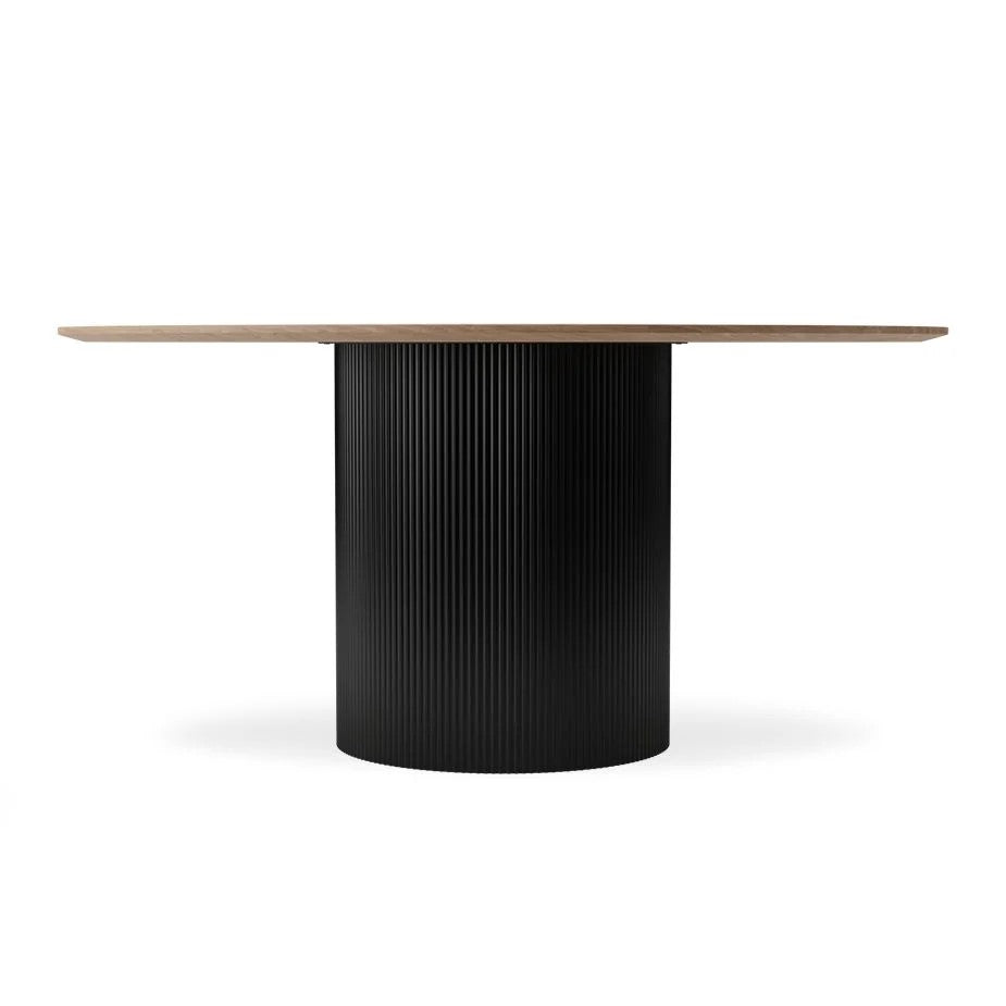 Natural Wood Top Modern Dining Table 155cms (Available in 2 Colors)