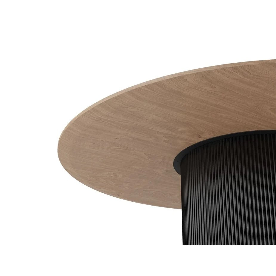 Natural Wood Top Modern Dining Table 155cms (Available in 2 Colors)