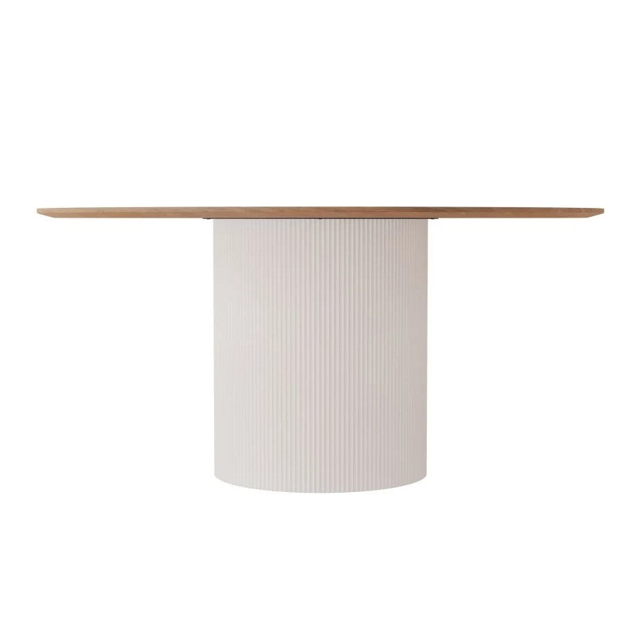 Natural Wood Top Modern Dining Table 155cms (Available in 2 Colors)