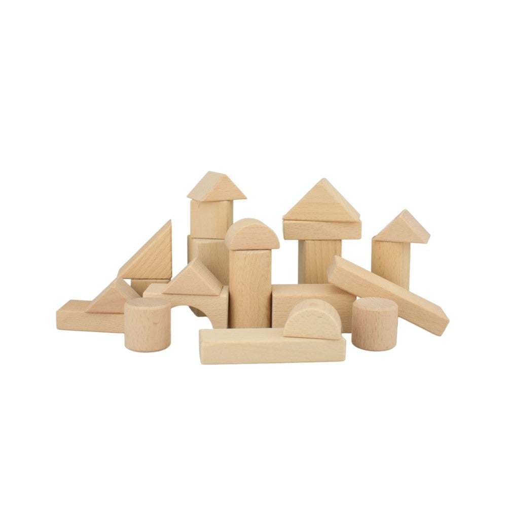 Natural Wooden Blocks - 22-Piece Building Set