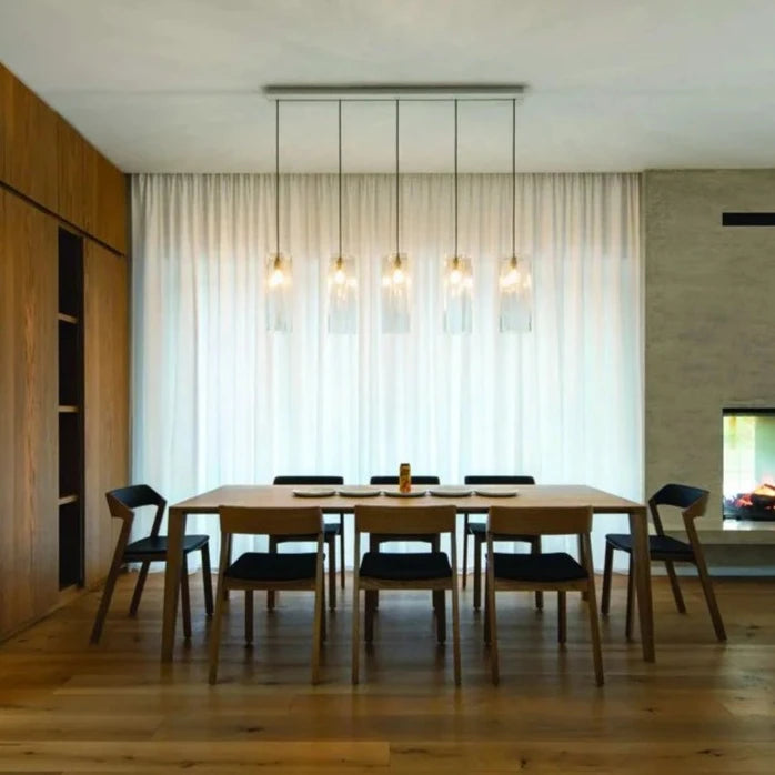 Natural Woodgrain Black Pad Dining Chair