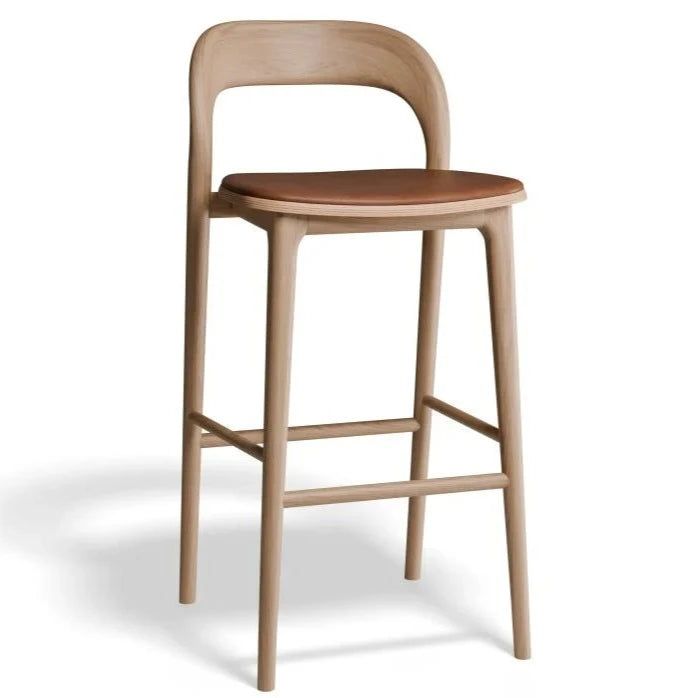 Natural Woodland Padded High Stool 75cms (Available in 4 Colors)