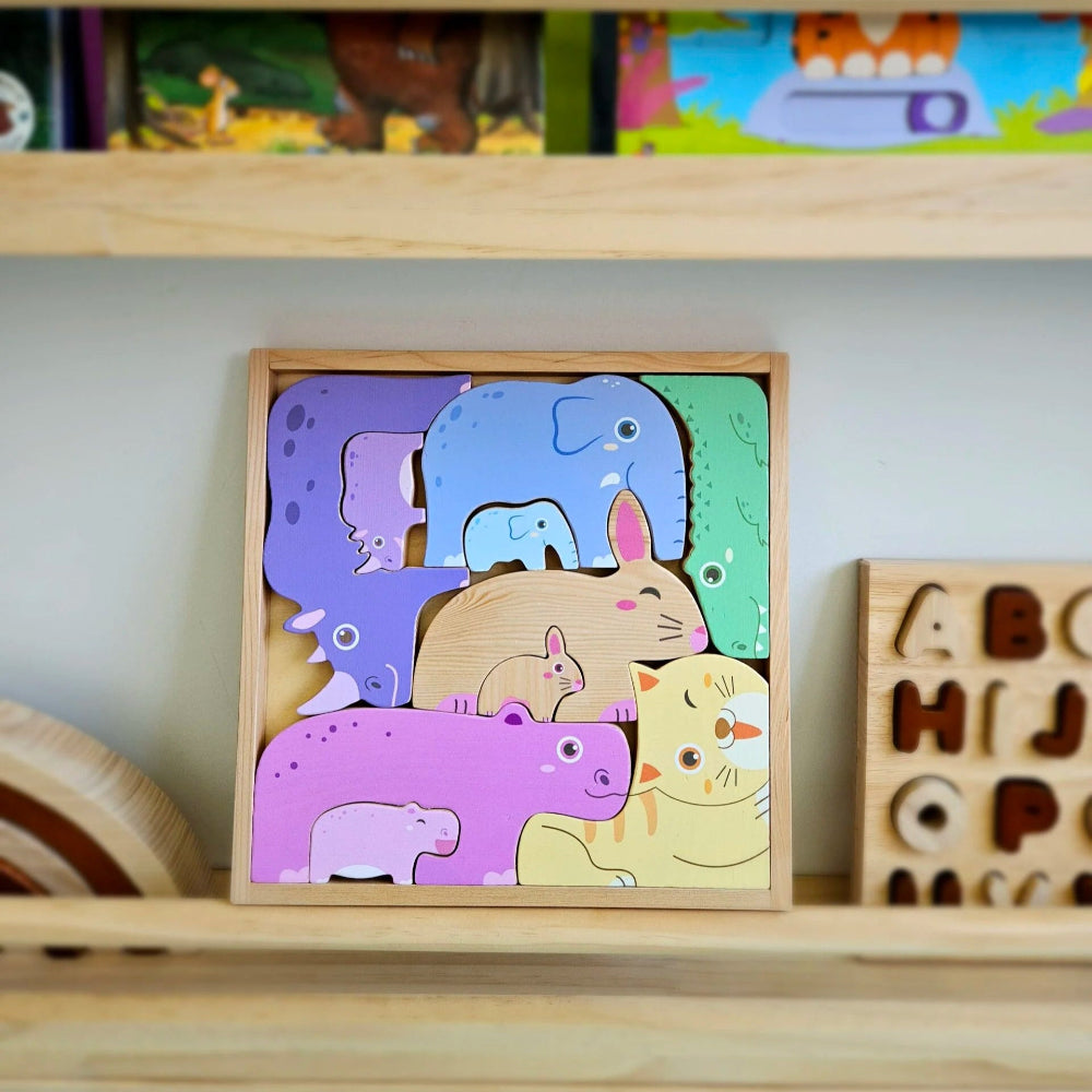 Natural Animals Puzzle and Play Set