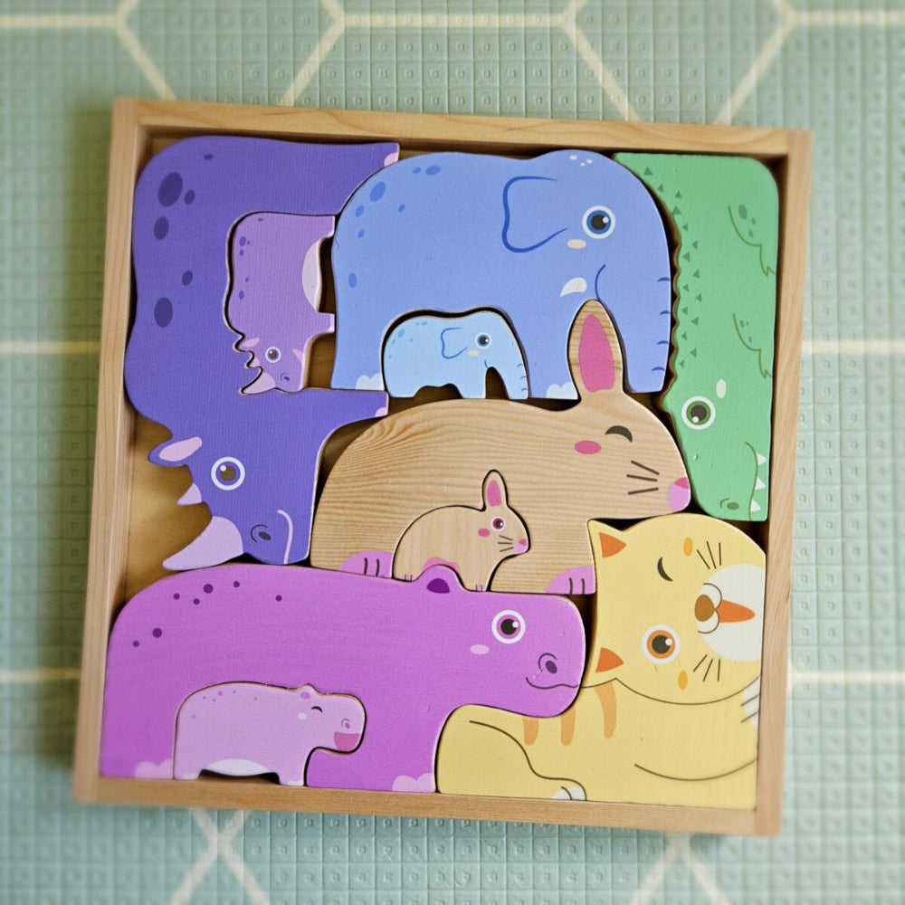 Natural Animals Puzzle and Play Set