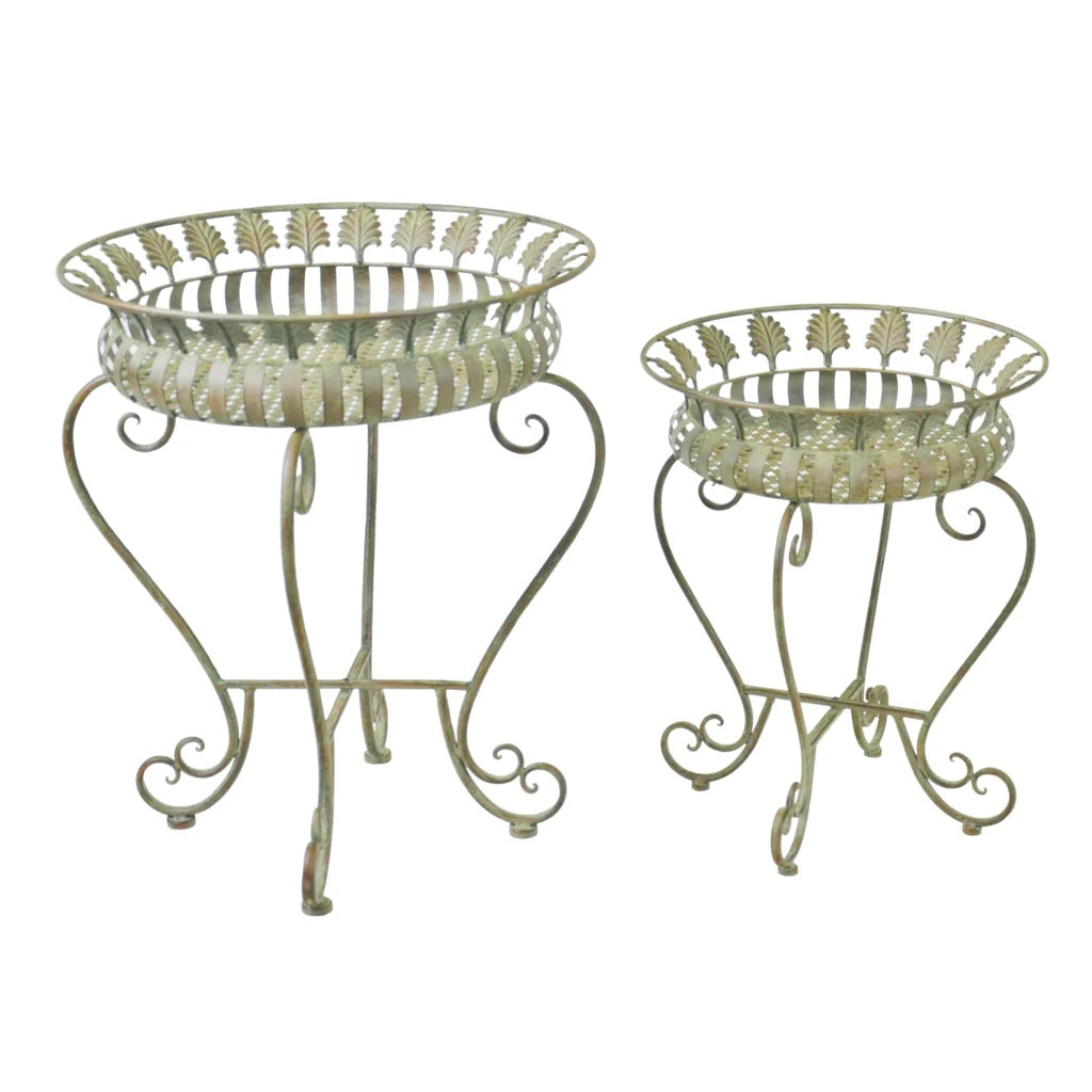 Nature's Nurturer Metal Plant Stand - Set of 2 (Antique Bronze)