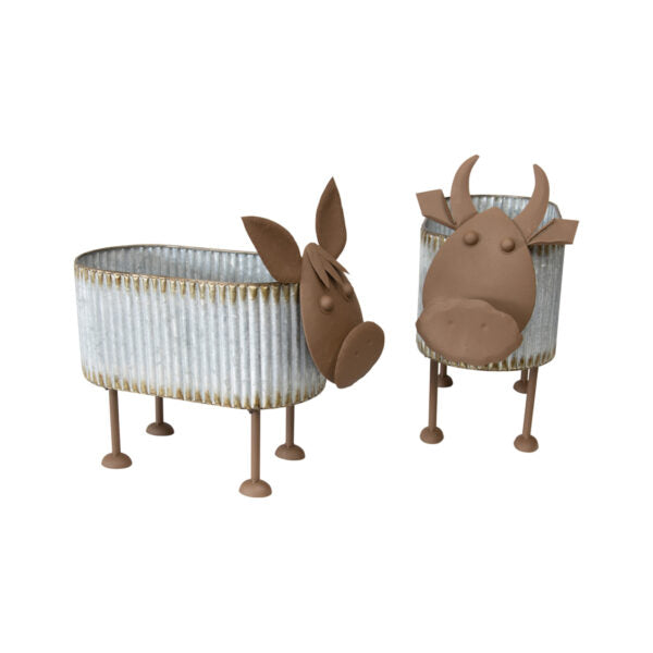 Nested Cow Outdoor Planters Set of 2