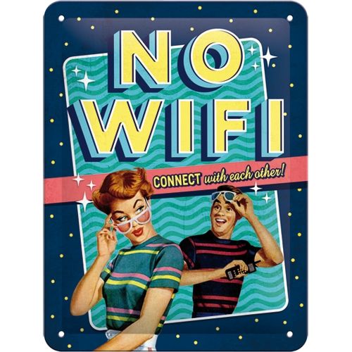 No WiFi - Small Sign Board 15 x 20cm