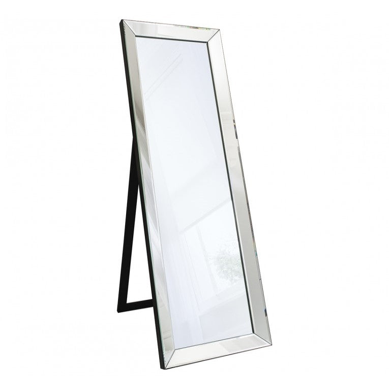 Noir Leaning Mirror With Kickstand Silver 155cms