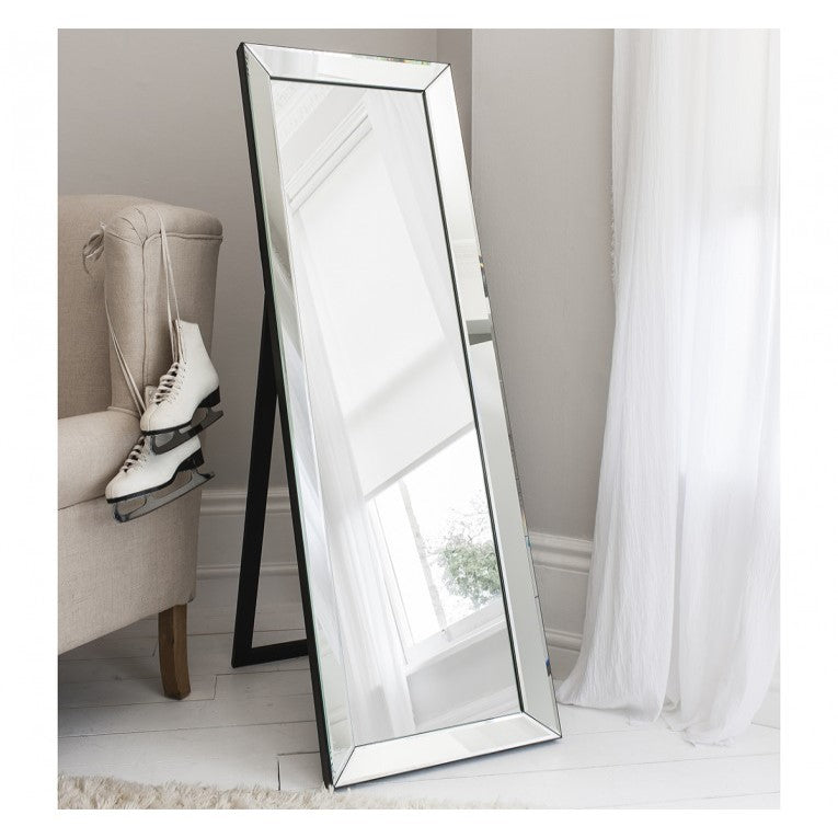 Noir Leaning Mirror With Kickstand Silver 155cms
