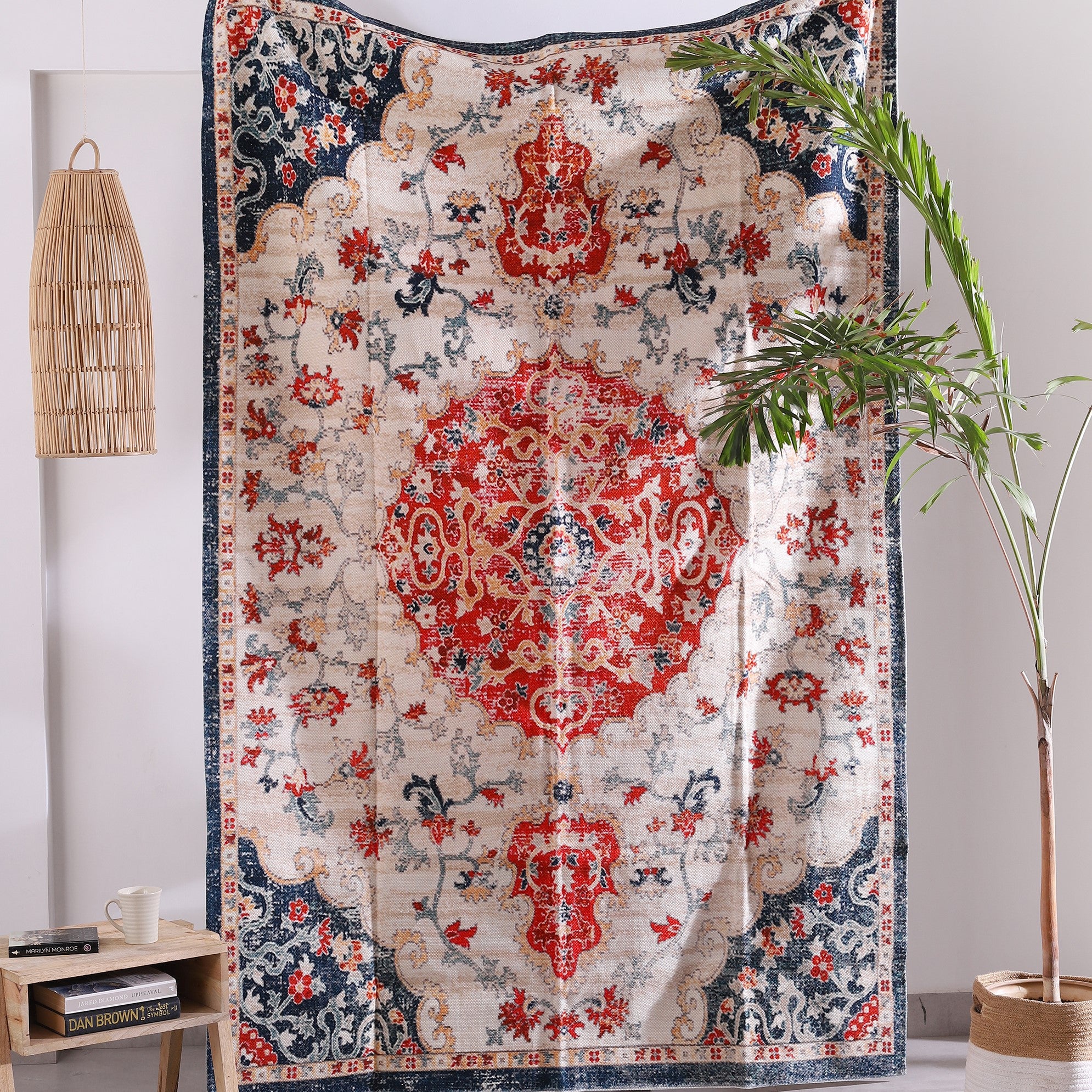 Nomadic Threads Cotton & Wool Boho Rug
