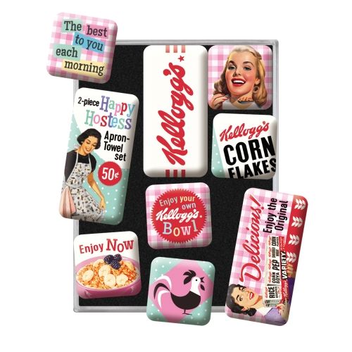 Nostalgic-Art 9pc Fridge Magnet Set Kellogg's Happy Hostess