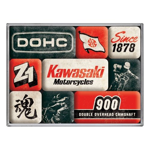 Nostalgic-Art 9pc Magnet Set Kawasaki Motorcycles 1878