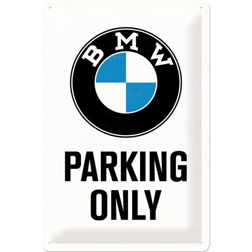 Nostalgic-Art BMW Parking Only White 20 x 30cm Sign Board