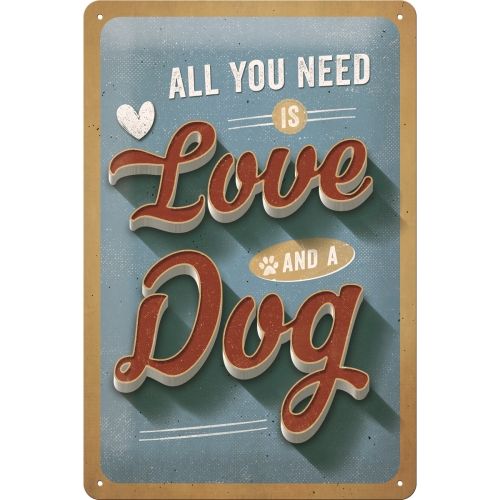 Nostalgic-Art Love Dog 20 x 30cm Sign Board
