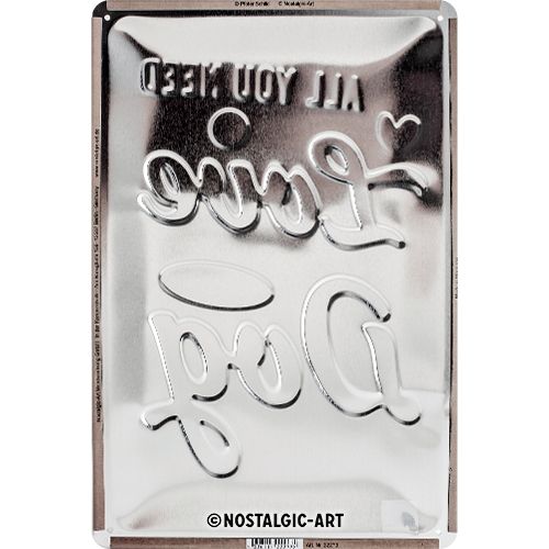 Nostalgic-Art Love Dog 20 x 30cm Sign Board