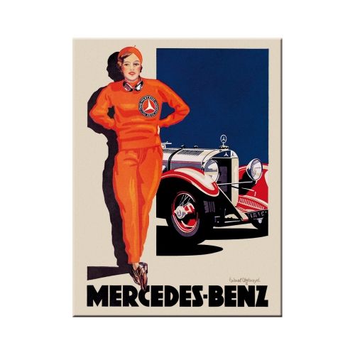 Nostalgic-Art Magnet Mercedes-Benz Woman in Red 6x8cms