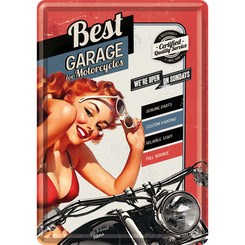 Nostalgic-Art Metal Postcard Best Garage - Red 10x14cm