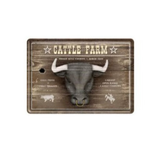 Nostalgic-Art Metal Postcard Cattle Farm 10x14cm