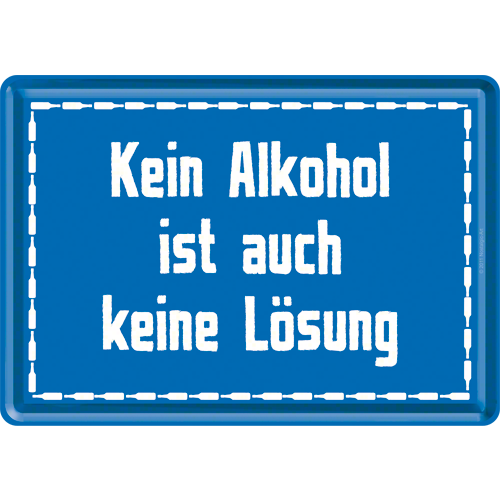 Nostalgic-Art Metal Postcard Kein Alkohol 10 x 14cms