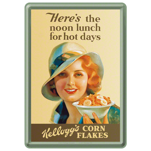 Nostalgic-Art Metal Postcard Kellogg's Noon Lunch 10x14cm