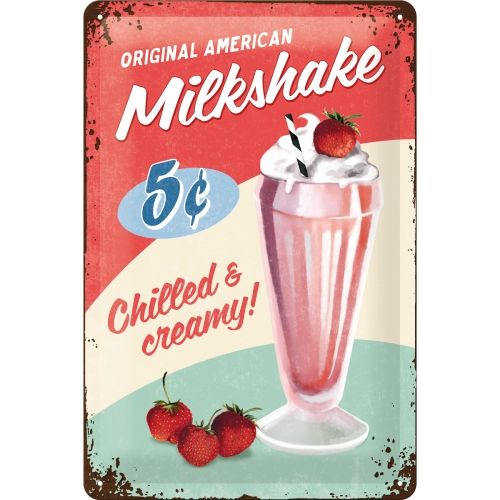Nostalgic-Art Milkshake 20 x 30cm Sign Board