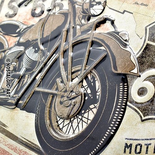Nostalgic-Art Route 66 Bike Map - Medium Sign Board